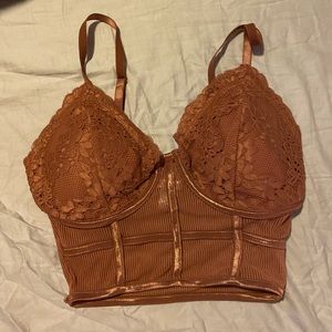 Lace Brown Crop Top